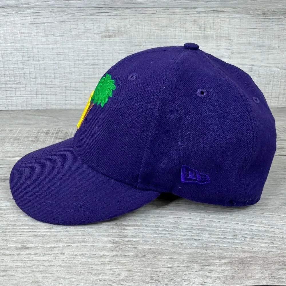 New Era 59Fifty Los Angeles Lakers Cap Mens 7 1/4 Purple Embroidered Fitted Hat